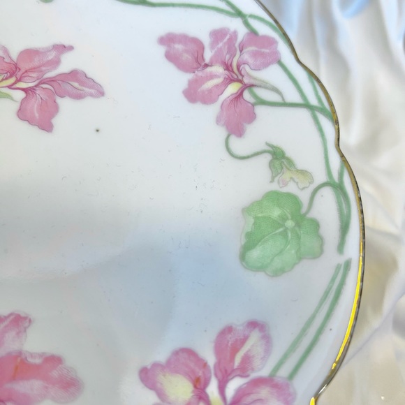 Antique L. Bernardaud & Co Limoges French White and Pink Floral Plates - Picture 5 of 13